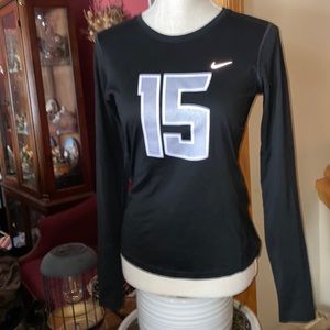 Nike Womens L/S Performance Top🔥🏃‍♀️RUNNING/Cycling 🚴 SHIRT size SMALL! EUC🖤